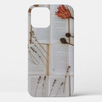 Dried flowers on books