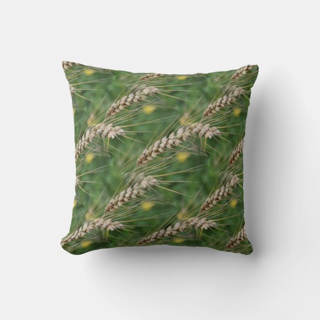 Dried Grasses Nature Pattern Throw Pillow (Front)