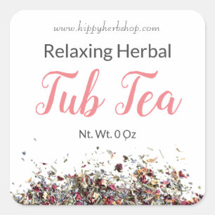 Dried Herbal Extracts Bath Tub Tea Soak Labels