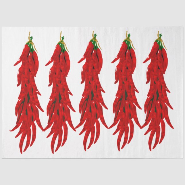 Dried Hot Chili Peppers Kitchen Decoupage Tissue Paper (Front)