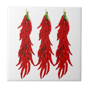 Dried Hot Chili Peppers Kitchen Tile