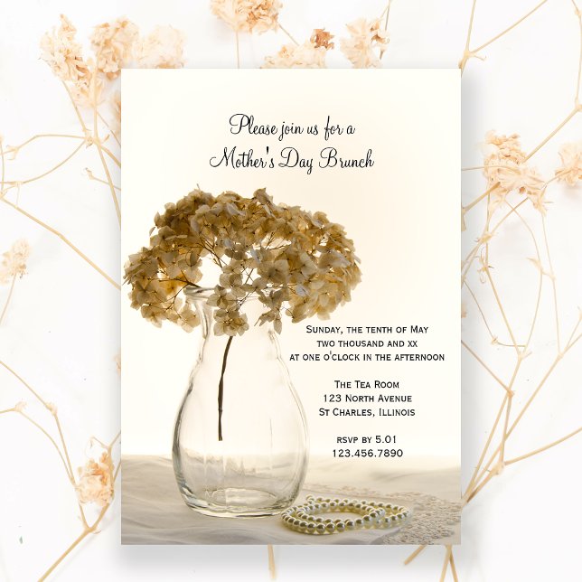Dried Hydrangea Mother's Day Brunch Invitation (Creator Uploaded)