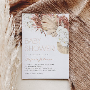 Dried Palm and White Orchid Boho Baby Shower