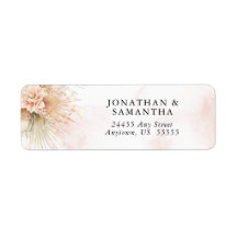 Dried Palm Branches Blush Return Address