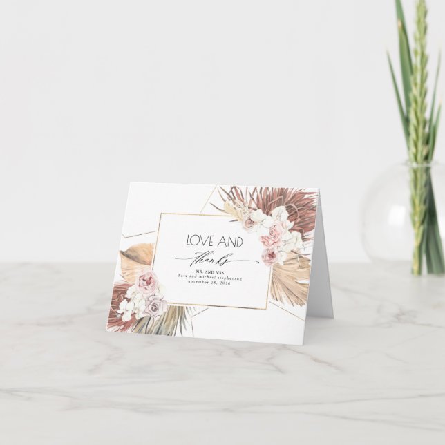 Dried Palm Leaves Floral Tropical Thank You (Front)