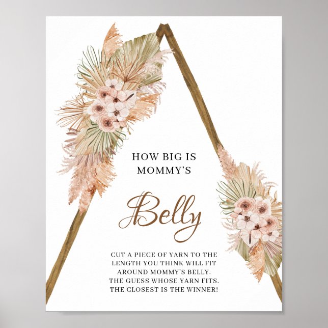 Dried Palm Pampas Grass How Big Is Mommy's Belly  Poster (Front)