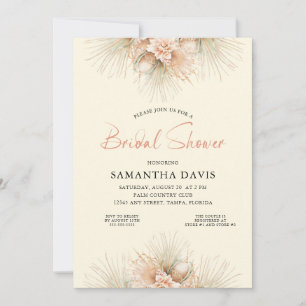 Dried Palms Boho Bridal Shower Invitation