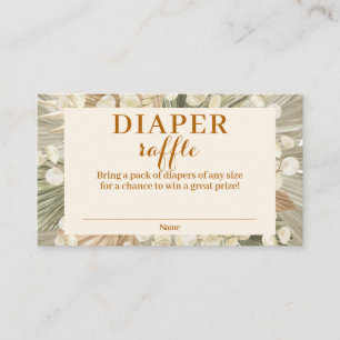 Dried palms Lunaria Diaper Raffle Enclosure Card
