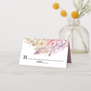 Dried Pampas Grass Floral Wedding Place Card
