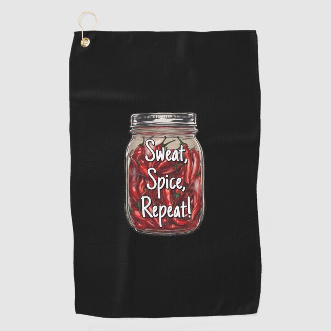 Dried Peppers Jar Golf Towel (Front)