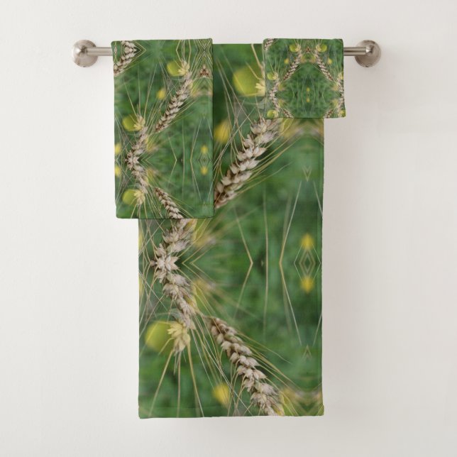 Dried Summer Grass Abstract   Bath Towel Set (Insitu)
