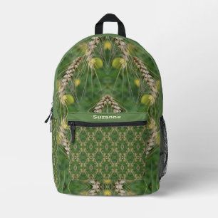 Dried Summer Grass Abstract Personalized Printed Backpack