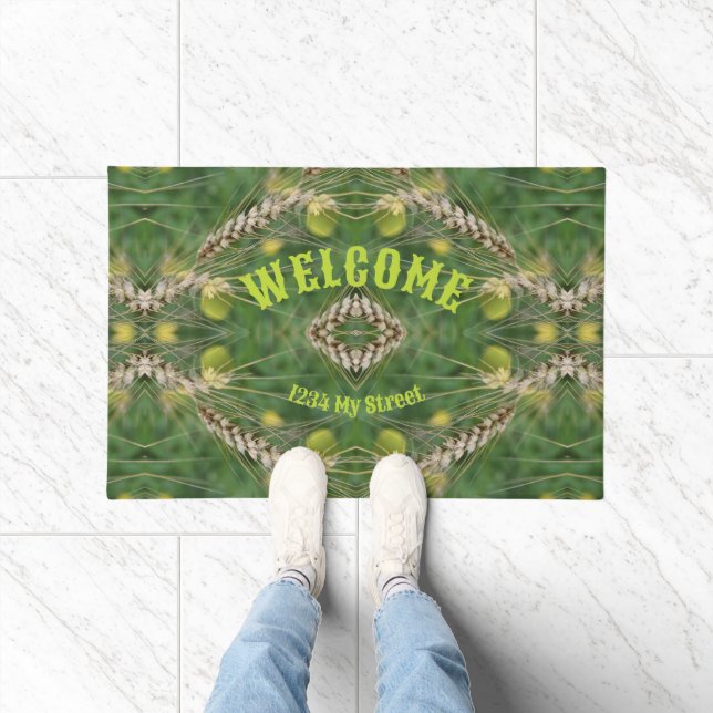 Dried Summer Grass Personalized Welcome Doormat (Indoor)