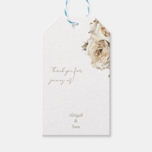 Dried White Roses Personalized Names Favour Gift Tags