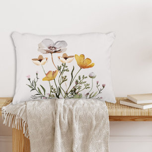 Dried Wildflower Bouquet Accent Pillow