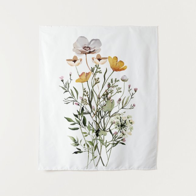 Dried Wildflower Bouquet Tapestry (Front)