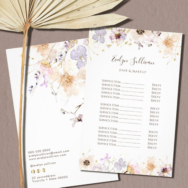 Dried wildflowers price list flyer (Creator Uploaded)