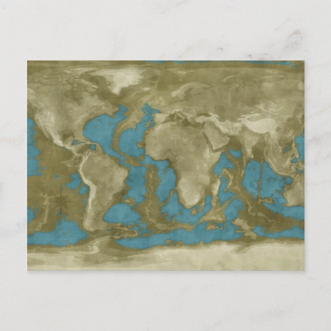 Dried World Map Postcard (Front)