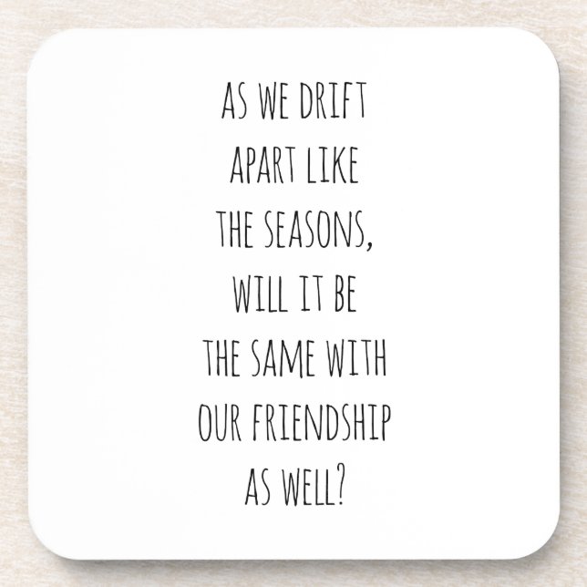 Drift Apart Hard Plastic Coaster (Front)