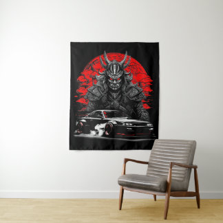 Drift Demon Samurai JDM Car Drifting Phonk Tapestry