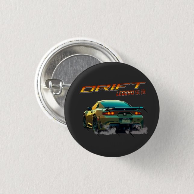 DRIFT LEGEND SUPRA MK4 - ANIME STYLE 1 INCH ROUND BUTTON (Front & Back)