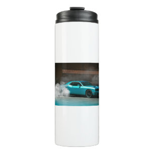 Drifting Blue Muscle Car Thermal Tumbler