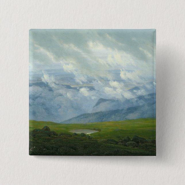 Drifting Clouds 2 Inch Square Button (Front)