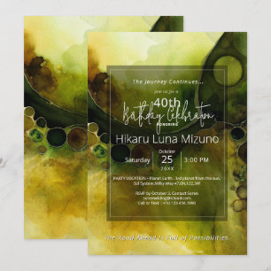 Drifting Horizon   Abstract Watercolor   Invitation