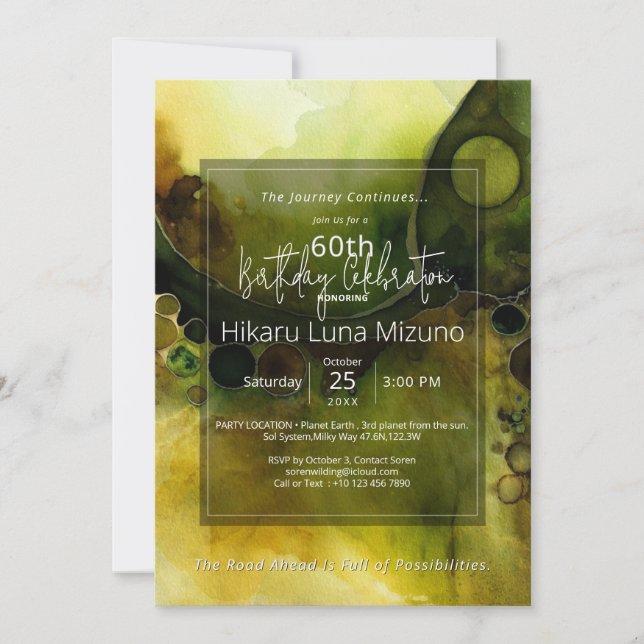 Drifting Horizon | Abstract Watercolor   Invitation (Front)
