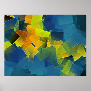 Drifting planes - colourful abstract art print