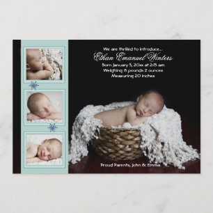 Drifting Snow - Photo Birth Announcement