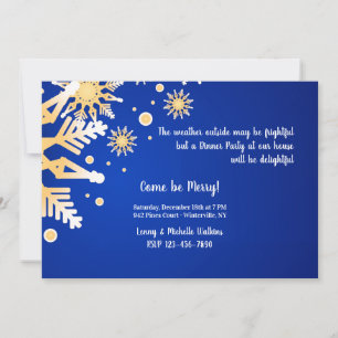 Drifting Snowflakes Winter Dinner Party Invitation