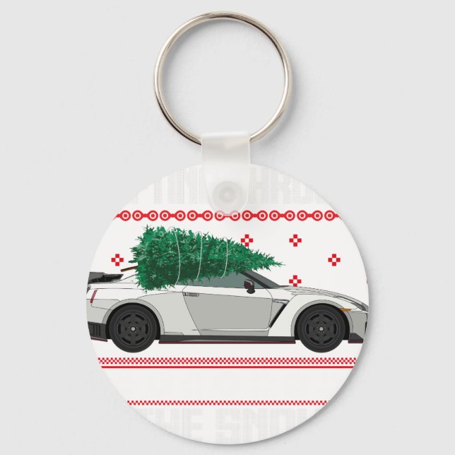 drifting through the snow keychain (Front)