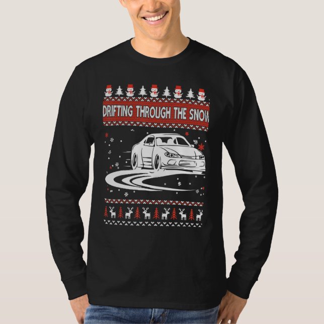 Drifting Through The Snow Ugly Christmas Sweater C (Front)