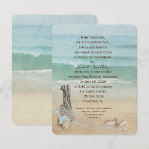 driftwood and nautical net Vow Renewal Invitation
