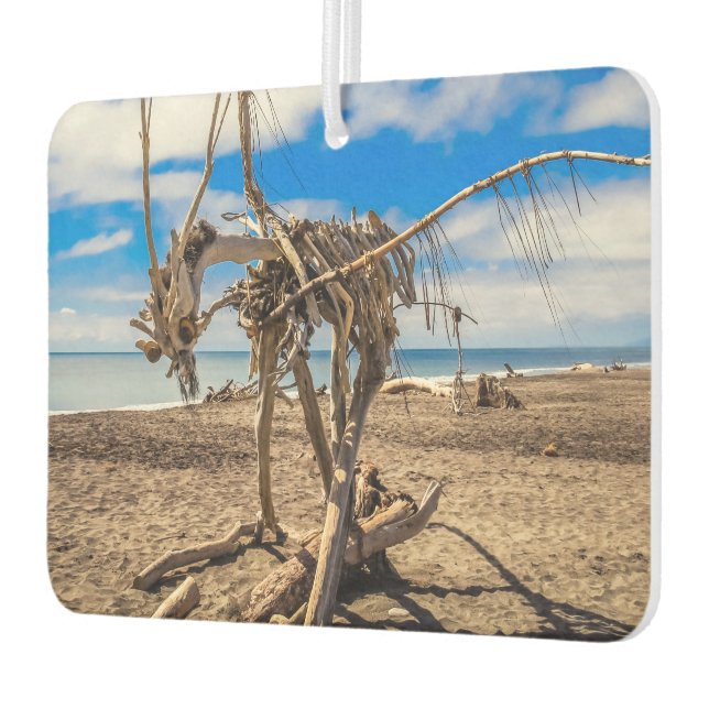 Driftwood artwork on Hokitika Beach, New Zealand Air Freshener (Left)