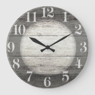 Driftwood Background Large Clock