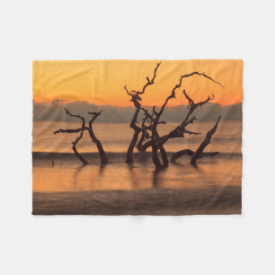 Driftwood Beach at Sunrise Jekyll Island Georgia Fleece Blanket