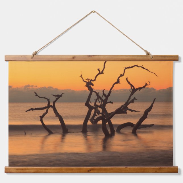 Driftwood Beach at Sunrise Jekyll Island Georgia Hanging Tapestry (Front)