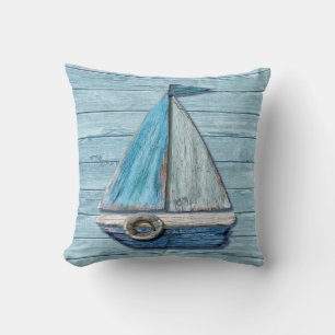 Driftwood beach design Yacht cushion. Throw Pillow