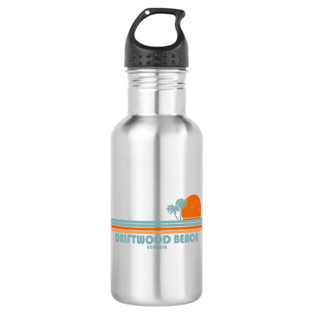 Driftwood Beach Georgia Sun Palm Trees 532 Ml Water Bottle (Front)