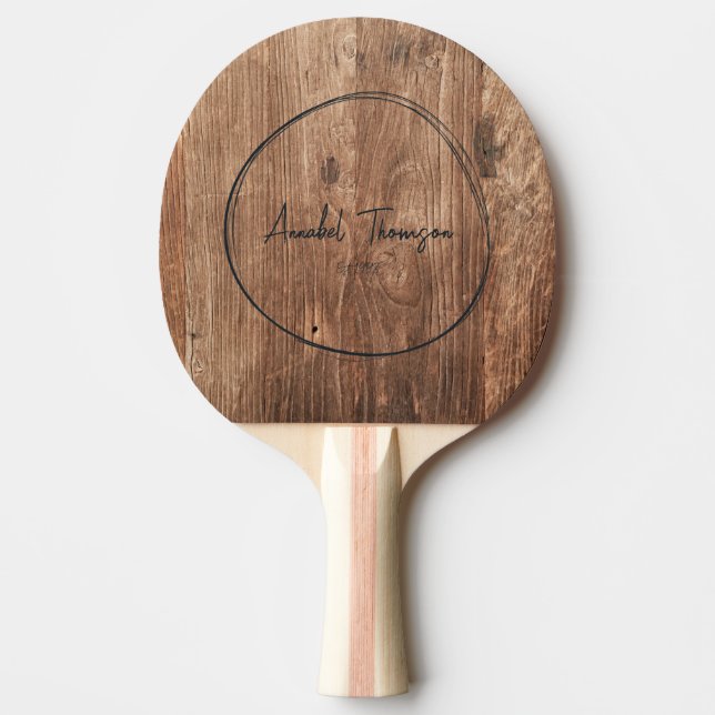 Driftwood Boards Name in Drawn Circle  Ping Pong Paddle (Front)