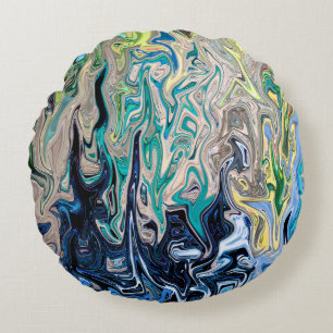 Driftwood by the Sea.... Round Pillow