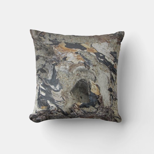 Driftwood Grain Pattern Photo Rustic Beach Nature Throw Pillow (Front)