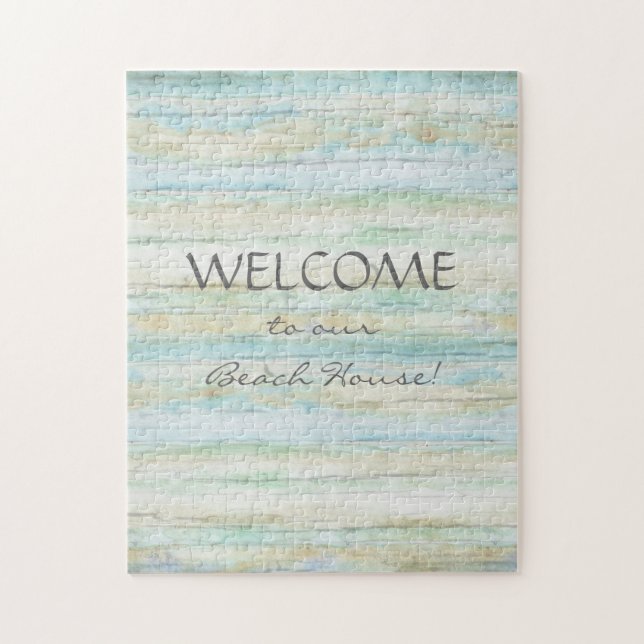 Driftwood Ocean Beach House Coastal Seashore Jigsaw Puzzle (Vertical)