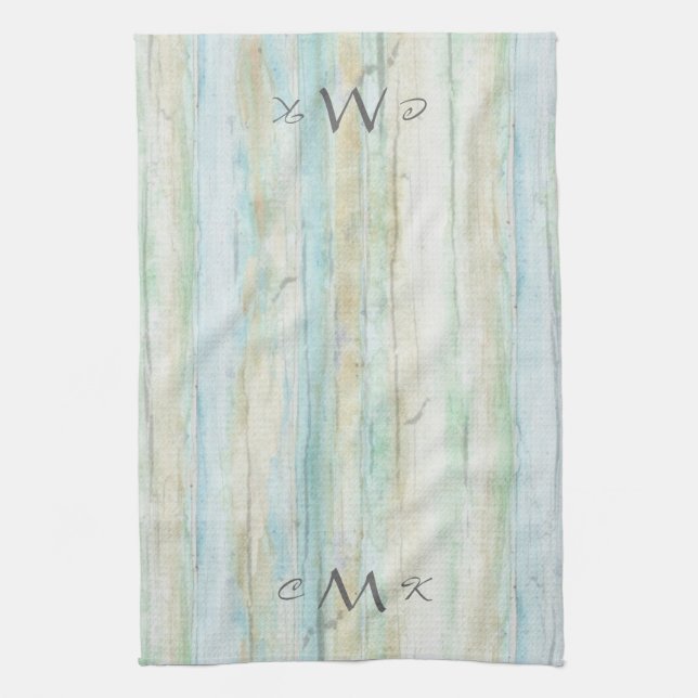Driftwood Ocean Beach House Coastal Seashore Kitchen Towel (Vertical)