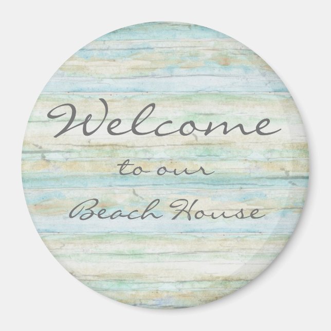 Driftwood Ocean Beach House Coastal Seashore Magnet (Front)