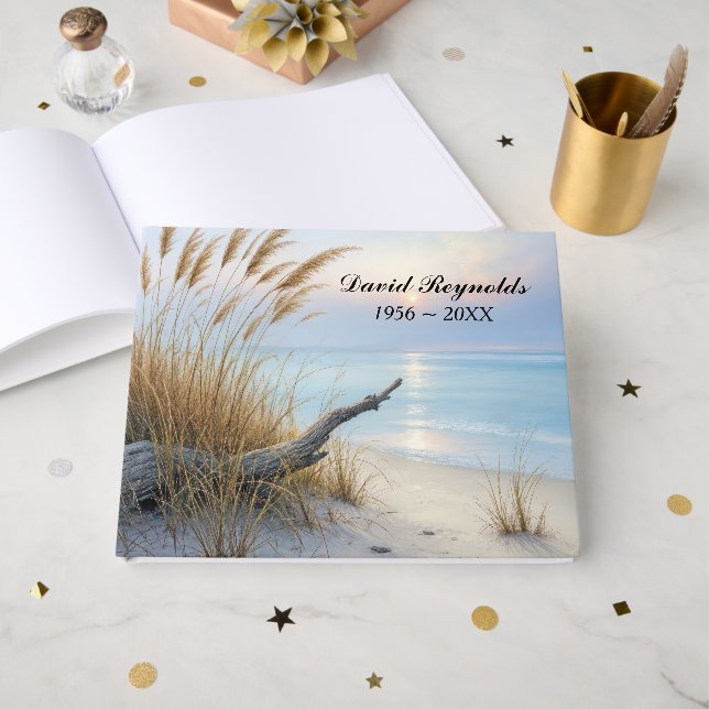 Driftwood On a Morning Beach Guest Book (Front Open)