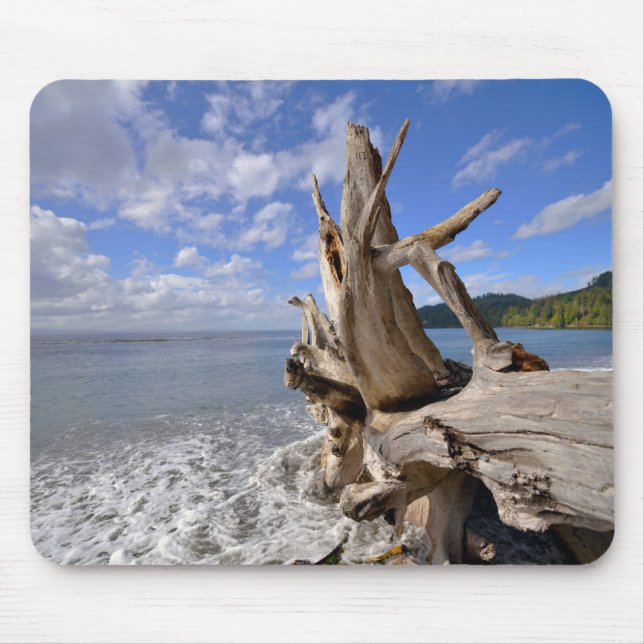 Driftwood On The Shoreline Of French Beach Mouse Pad (Front)