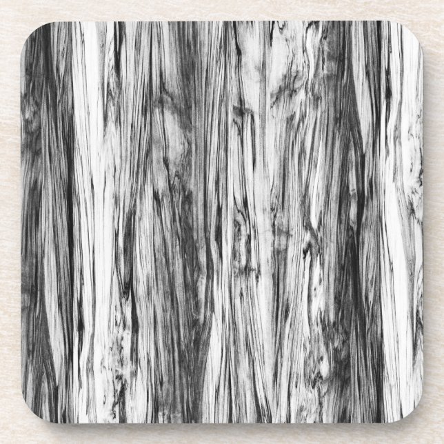 Driftwood pattern - black, white and grey coaster (Front)